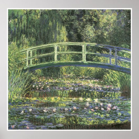 Water Lilies en Japanse brug, 1899 Poster (Voorkant)