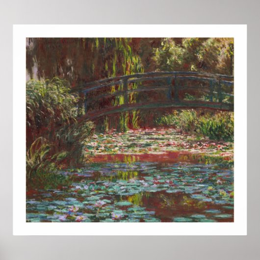 Water Lilies en Japanse brug door Claude Monet Poster (Voorkant)