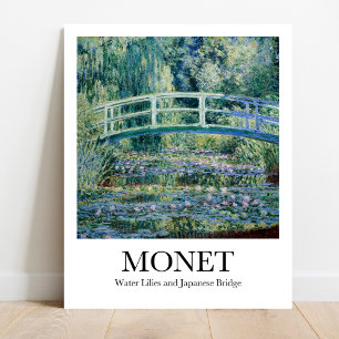 Water Lilies en Japanse brug door Claude Monet Poster
