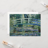 "Water Lilies en Japanse brug" Kaart (Voorkant / Achterkant in situ)