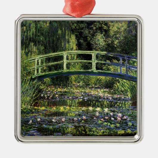 Water Lilies en Japanse brug Metalen Ornament (Voorkant)