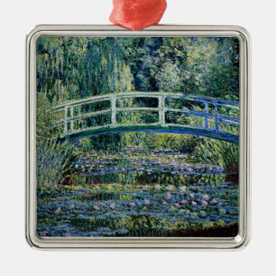 "Water Lilies en Japanse brug" Metalen Ornament