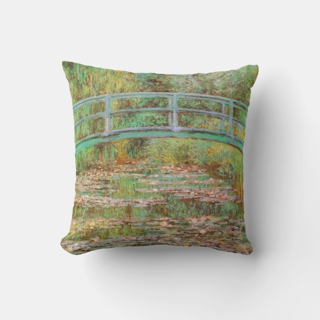 Water Lilies en Japanse Brug Monet Fine Art Kussen (Voorkant)