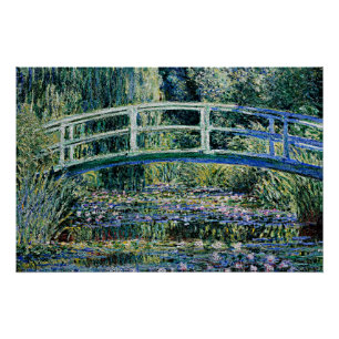 "Water Lilies en Japanse brug" Perfect Poster