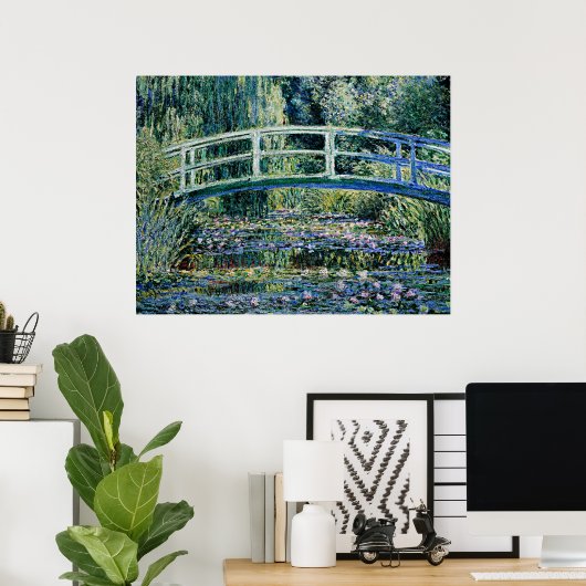 Water Lilies en Japanse brug Poster (Thuiskantoor)