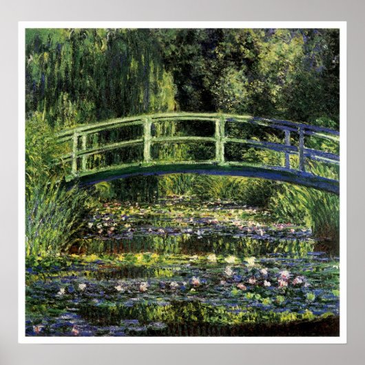 Water Lilies en Japanse brug Poster (Voorkant)