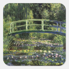 Water Lilies en Japanse brug Vierkante Sticker