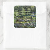 Water Lilies en Japanse brug Vierkante Sticker (Tas)