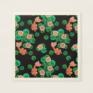Water Lilies en Koi Fish Napkins Servetten