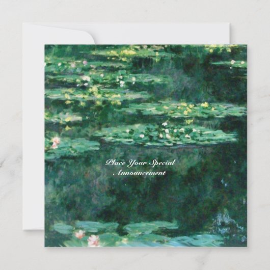 WATER LILIES IN GREEN POND door Claude Monet Kaart (Achterkant)