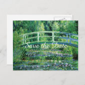 Water Lilies Japanse Brug sparen de Daddenbruiloft Aankondigingskaart (Voorkant / Achterkant)