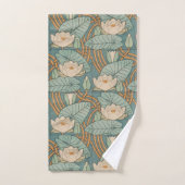 Water Lilies Lily Art Nouveau Natuur Bad Handdoek (Handdoek)