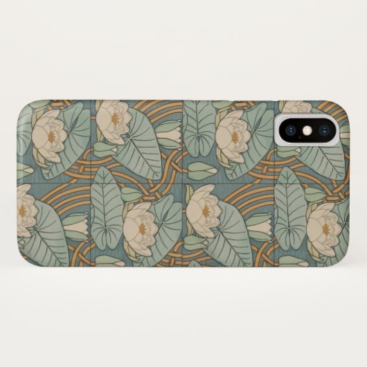 Water Lilies Lily Art Nouveau Natuur Case-Mate iPhone Case (Achterkant (horizontaal))
