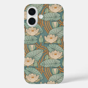 Water Lilies Lily Art Nouveau Natuur iPhone 16 Hoesje