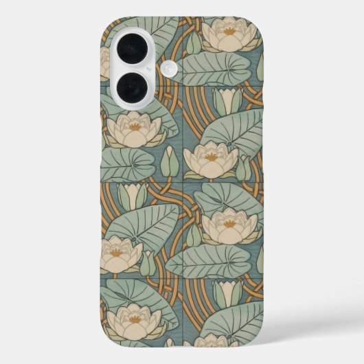 Water Lilies Lily Art Nouveau Natuur Case-Mate iPhone Case (Achterkant)