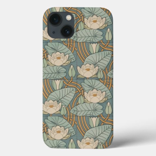 Water Lilies Lily Art Nouveau Natuur Case-Mate iPhone Case (Achterkant)