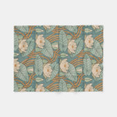 Water Lilies Lily Art Nouveau Natuur Fleece Deken (Voorkant (Horizontaal))