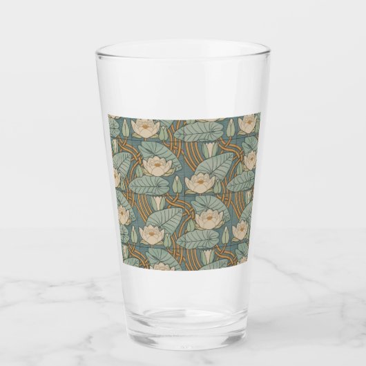 Water Lilies Lily Art Nouveau Natuur Glas (Voorkant)