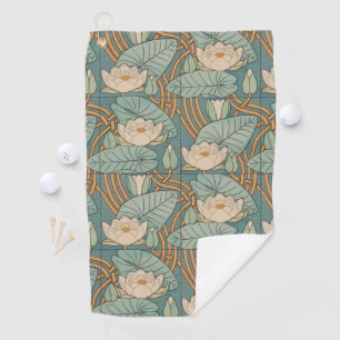 Water Lilies Lily Art Nouveau Natuur Golfhanddoek