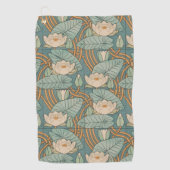 Water Lilies Lily Art Nouveau Natuur Golfhanddoek (Voorkant)