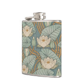 Water Lilies Lily Art Nouveau Natuur Heupfles (Links)