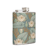 Water Lilies Lily Art Nouveau Natuur Heupfles (Rechts)