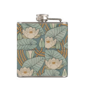 Water Lilies Lily Art Nouveau Natuur Heupfles (Achterkant)