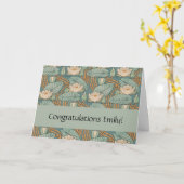 Water Lilies Lily Art Nouveau Natuur Kaart (Gele Bloem)