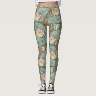 Water Lilies Lily Art Nouveau Natuur Leggings