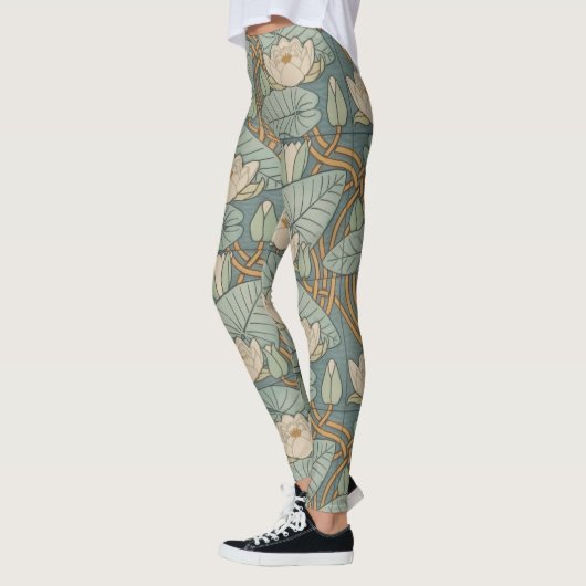 Water Lilies Lily Art Nouveau Natuur Leggings (Links)