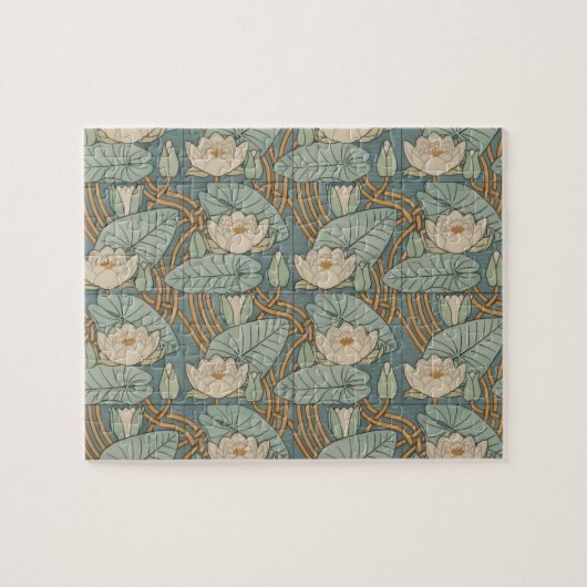 Water Lilies Lily Art Nouveau Natuur Legpuzzel (Horizontaal)