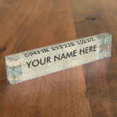 Water Lilies Lily Art Nouveau Natuur Naambordje (Zijkant)