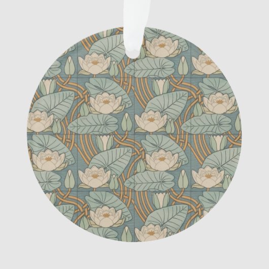 Water Lilies Lily Art Nouveau Natuur Ornament (voorkant)