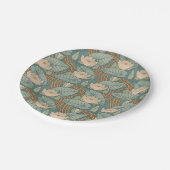 Water Lilies Lily Art Nouveau Natuur Papieren Bordje (Gekanteld)