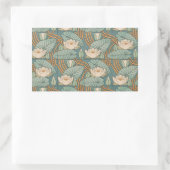 Water Lilies Lily Art Nouveau Natuur Rechthoekige Sticker (Tas)