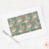 Water Lilies Lily Art Nouveau Natuur Rechthoekige Sticker (Envelop)