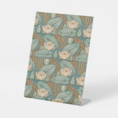 Water Lilies Lily Art Nouveau Natuur Reclamebord Met Voetstuk (Voorkant)