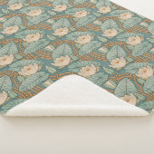Water Lilies Lily Art Nouveau Natuur Sherpa Deken (3/4)