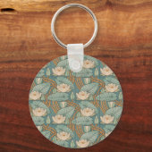 Water Lilies Lily Art Nouveau Natuur Sleutelhanger (Voorkant)