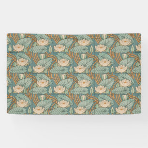 Water Lilies Lily Art Nouveau Natuur Spandoek