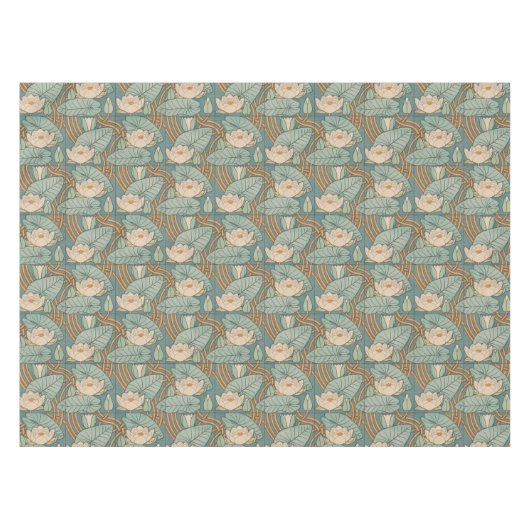 Water Lilies Lily Art Nouveau Natuur Tafelkleed (Voorkant (Horizontaal))