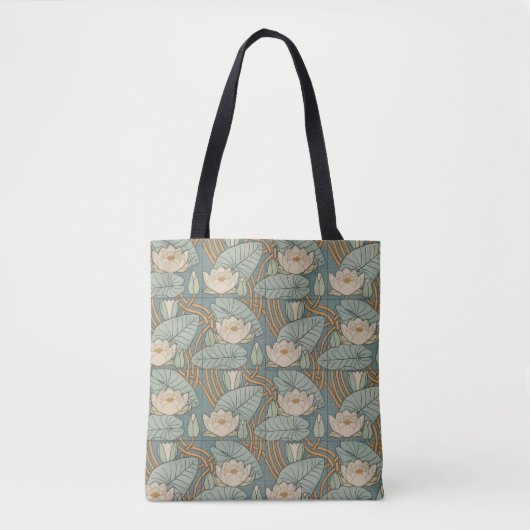 Water Lilies Lily Art Nouveau Natuur Tote Bag (Voorkant)