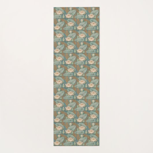 Water Lilies Lily Art Nouveau Natuur Yogamat (Achterkant)