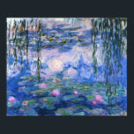 Water Lilies Poster<br><div class="desc">Claude Monet work of art. Water lilies and weeping willows on a pond reflecting the gorgeous cloud filled blue sky.</div>
