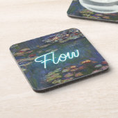 Water Lilies Remix – Neon “FLOW” Wall Art & Gifts Bier Onderzetter (Linkerzijde)