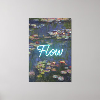 Water Lilies Remix – Neon “FLOW” Wall Art & Gifts Canvas Afdruk