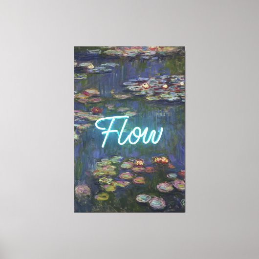 Water Lilies Remix – Neon “FLOW” Wall Art & Gifts Canvas Afdruk (Voorkant)