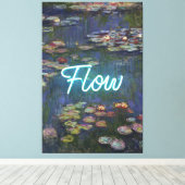 Water Lilies Remix – Neon “FLOW” Wall Art & Gifts Canvas Afdruk (Insitu (Houten vloer))