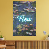 Water Lilies Remix – Neon “FLOW” Wall Art & Gifts Canvas Afdruk (Insitu (Woonkamer))