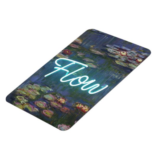 Water Lilies Remix – Neon “FLOW” Wall Art & Gifts Magneet (Linkerzijde)
